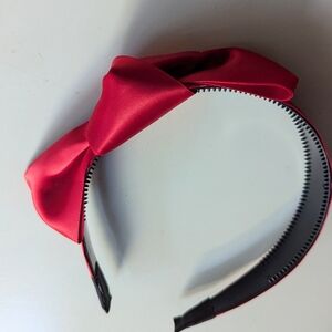 🆕 red satin bow headband